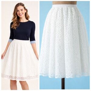 Anthropologie Maeve Lawn Party White A-Line Eyelet Skirt Size 4 Spring Summer